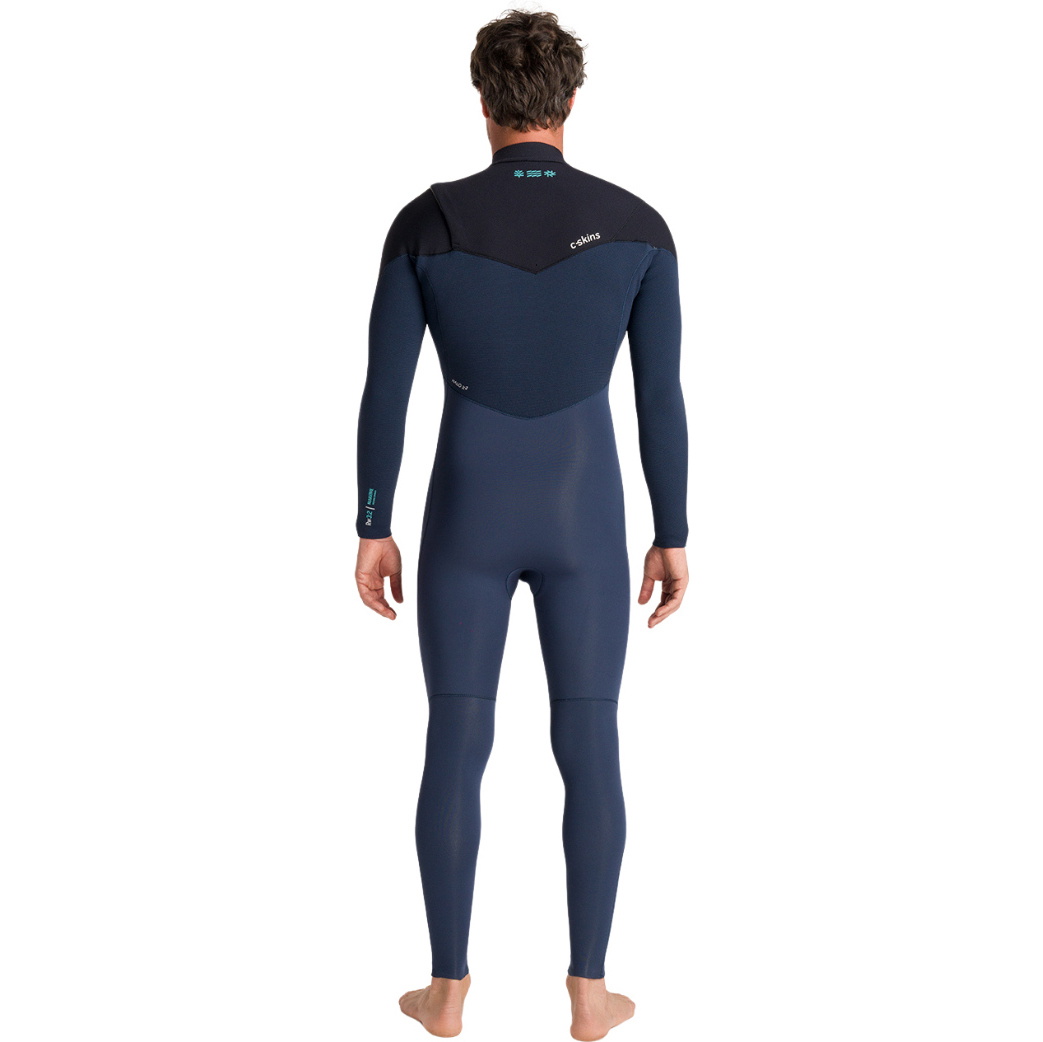 2026 C-Skins Hommes NuWave ReWired 3/2mm Chest Zip Combinaison Néoprène C-NRW32MCZ - Bluestone X / Black